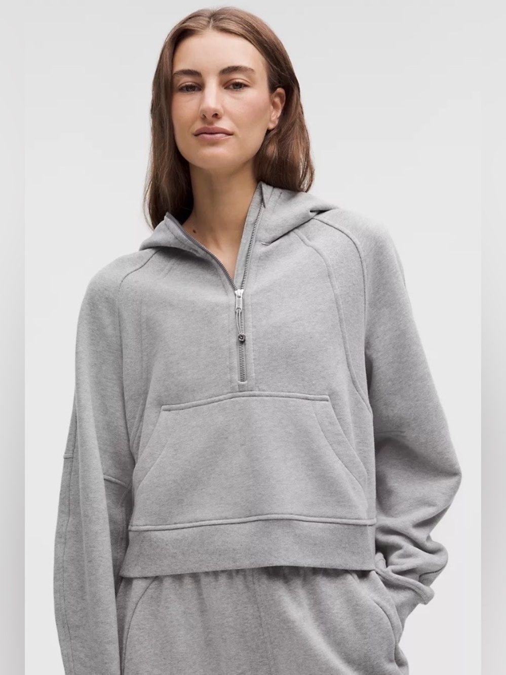 NWT Lululemon Scuba Oversized Half Zip Hoodie SZ M/L Heathered Core Medium Gray